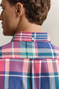 GANT Karo Hemd rose red kariert Regular Fit