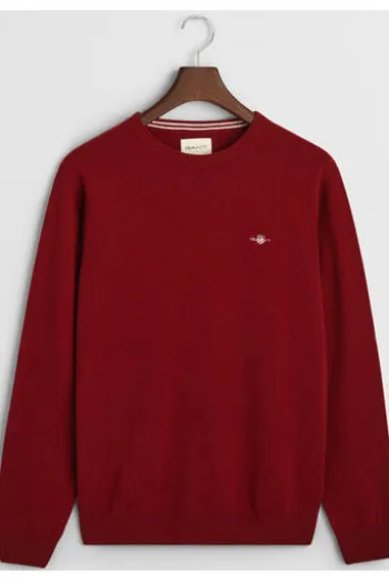 GANT Lambswool Rundhals-Pullover plumped red Regular Fit