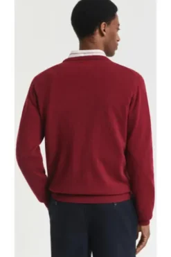 GANT Lambswool Rundhals-Pullover plumped red Regular Fit