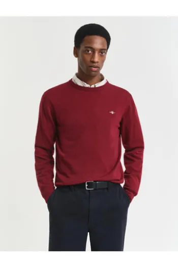 GANT Lambswool Rundhals-Pullover plumped red Regular Fit