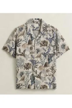 GANT Leinen Hemd cat beige gemustert Regular Fit