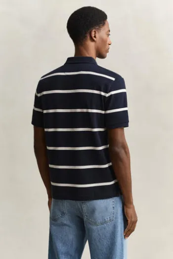 GANT Polo-Shirt evening blue gestreift Regular Fit