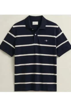 GANT Polo-Shirt evening blue gestreift Regular Fit