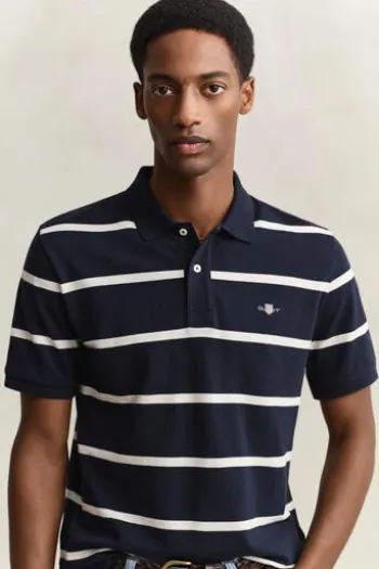 GANT Polo-Shirt evening blue gestreift Regular Fit