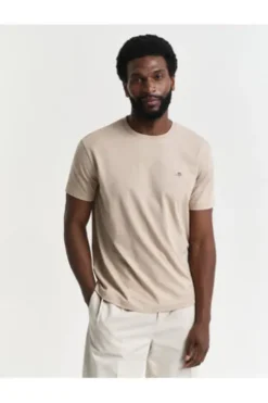 GANT REG Shield SS T-Shirt dry sand