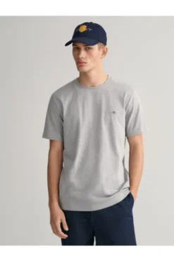 GANT REG Shield SS T-Shirt grey melange