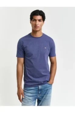 GANT Regular Fit Shield T-Shirt dk jeansblue melange