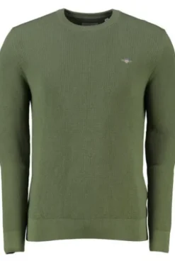 GANT Rundhals Pullover dry herb green Regular Fit