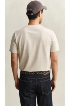 GANT Two-Toned Piquè T-Shirt oat beige Regular Fit