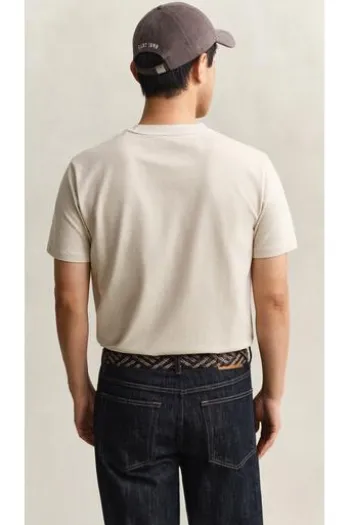 GANT Two-Toned Piquè T-Shirt oat beige Regular Fit