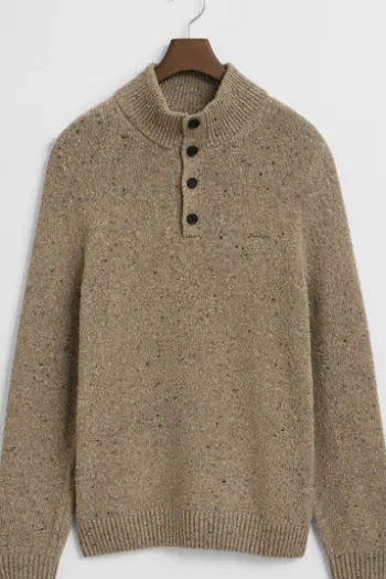 GANT Wollmix Troyer sand melange Regular Fit