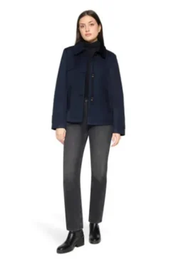 GIL BRET Jacke deep navy in Trench-Optik