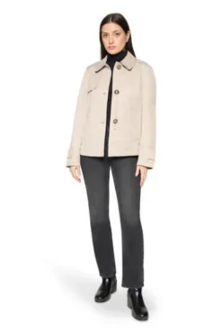 GIL BRET Jacke silver beige in Trench-Optik