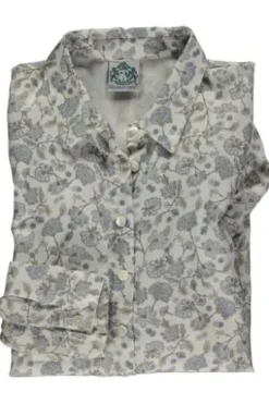 HAMMERSCHMID Bluse Gerda blau geblümt Langarm