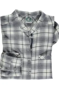HAMMERSCHMID Flanell-Bluse Mira grau kariert in softer Natur-Qualität