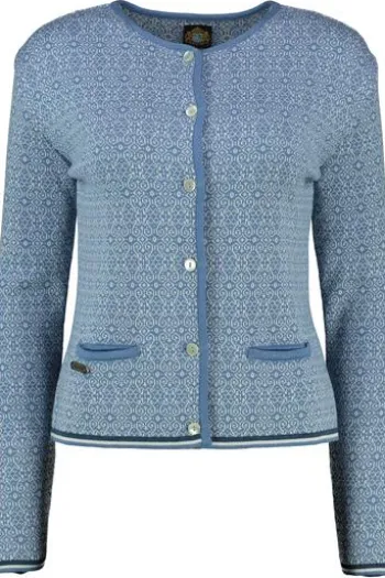 HAMMERSCHMID Strickjacke Chur blau im feinen Jacquard-Strickmuster
