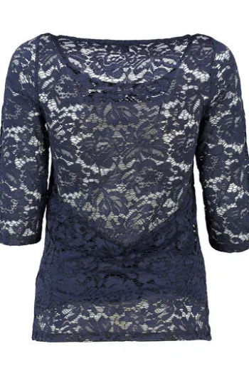 HANGOWEAR Spitzenshirt dunkelblau 3/4-Arm Fortuna