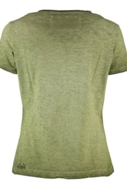 HANGOWEAR T-Shirt Berit grün in Vintage-wash-Optik