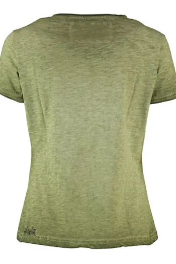 HANGOWEAR T-Shirt Berit grün in Vintage-wash-Optik