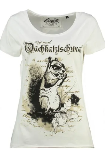 HANGOWEAR T-Shirt weiss Tierdruck Dorle