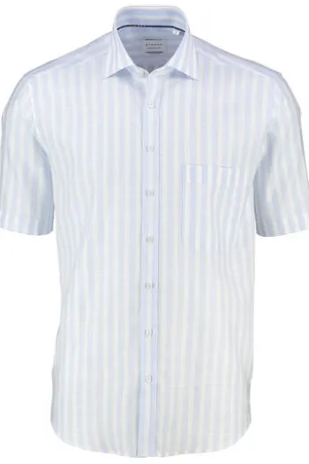 Hemd blau gestreift Comfort Fit Kurzarm