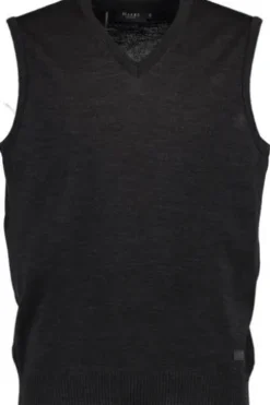 Herren-Pullunder MAERZ Pullunder anthrazit extra feine Merinowolle