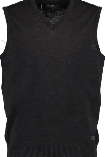 Herren-Pullunder MAERZ Pullunder anthrazit extra feine Merinowolle