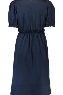 h.moser Kleid Lena marine in edler Baumwoll-Satin-Stretch Qualität