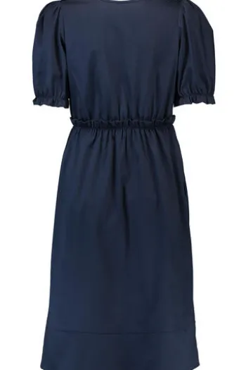 h.moser Kleid Lena marine in edler Baumwoll-Satin-Stretch Qualität