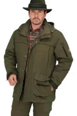 HUBERTUS Jagd Jacke oliv winddicht, wasserdicht, atmungsaktiv