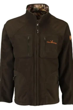 HUBERTUS Warn-Wende-Fleece-Jacke Pirsch oliv atmungsaktiv