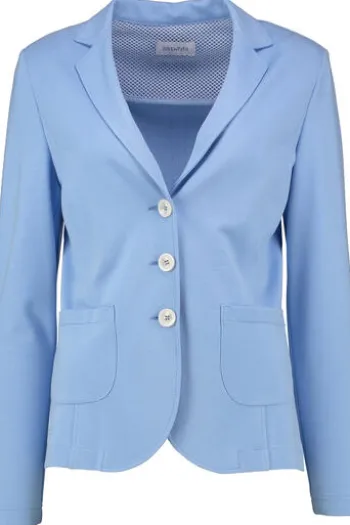 JUST WHITE Jersey-Blazer hellblau weiche Stretch-Qualität