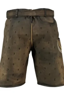 KRÜGER BUAM Lederhose braun Seepferdchen