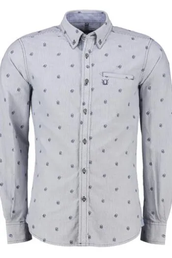KRÜGER BUAM Trachtenhemd blau Slim Fit Jürgen