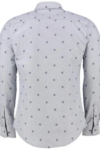 KRÜGER BUAM Trachtenhemd blau Slim Fit Jürgen
