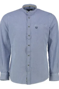 KRÜGER BUAM Trachtenhemd blau Slim Fit