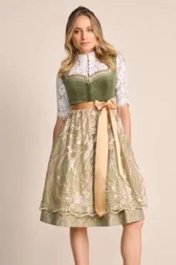 KRÜGER COLLECTION Mini Dirndl grün Ornamentmuster Vesa