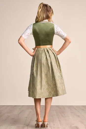 KRÜGER COLLECTION Mini Dirndl grün Ornamentmuster Vesa