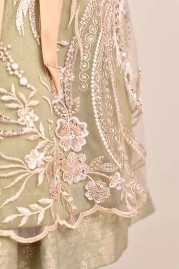 KRÜGER COLLECTION Mini Dirndl grün Ornamentmuster Vesa