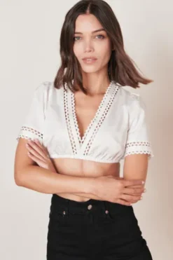 KRÜGER MADL Dirndlbluse ecru Kurzarm Naira