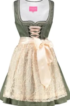 KRÜGER MADL Dirndl dunkelgrün geblümt Marcia