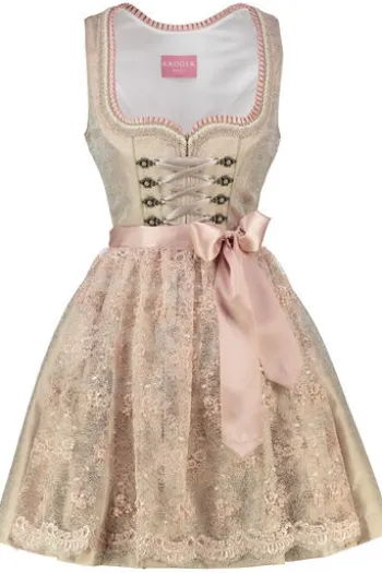 KRÜGER MADL Mini Dirndl beige Blumenmuster Jada