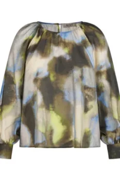 LECOMTE Bluse agave gemustert Langarm