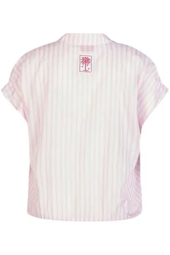 LECOMTE Bluse kirschblüte gestreift Kurzarm