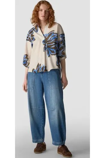 LECOMTE Bluse macadamia geblümt
