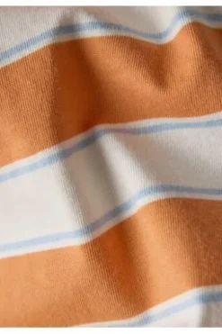 LECOMTE Polo-Shirt orange gestreift