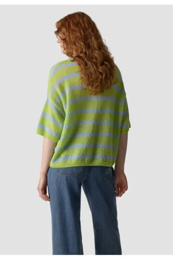 LECOMTE Pullover limette gestreift 3/4-Arm