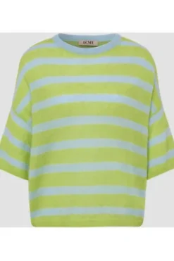 LECOMTE Pullover limette gestreift 3/4-Arm