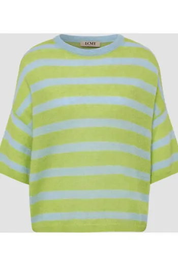 LECOMTE Pullover limette gestreift 3/4-Arm