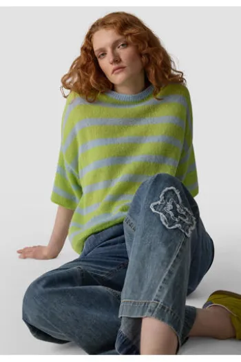 LECOMTE Pullover limette gestreift 3/4-Arm